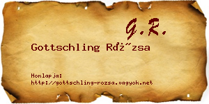 Gottschling Rózsa névjegykártya